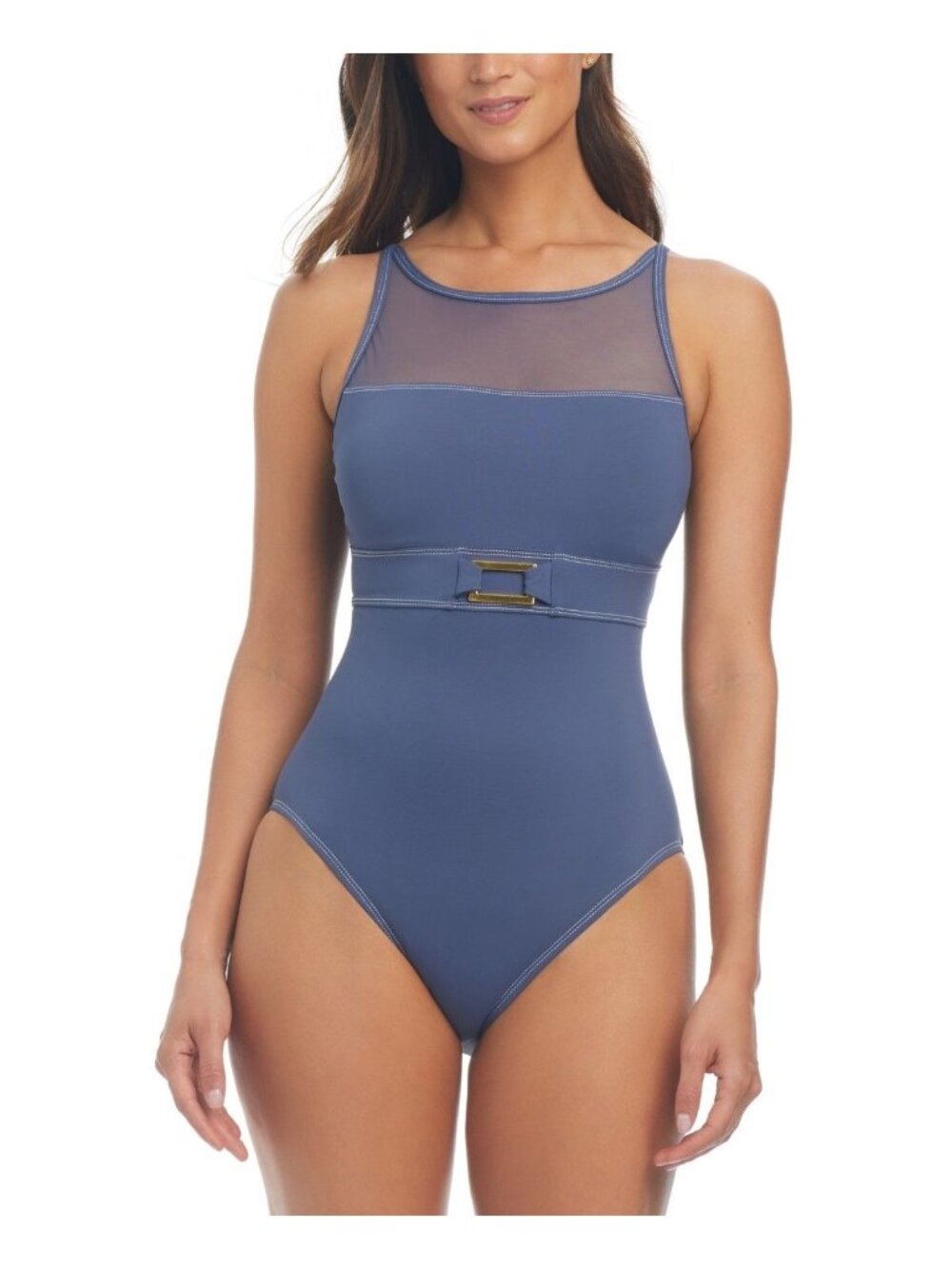 Bleu by Rod Beattie Women's Belt-Detail One-Piece Swimsuit, Paloma, Sz. 6